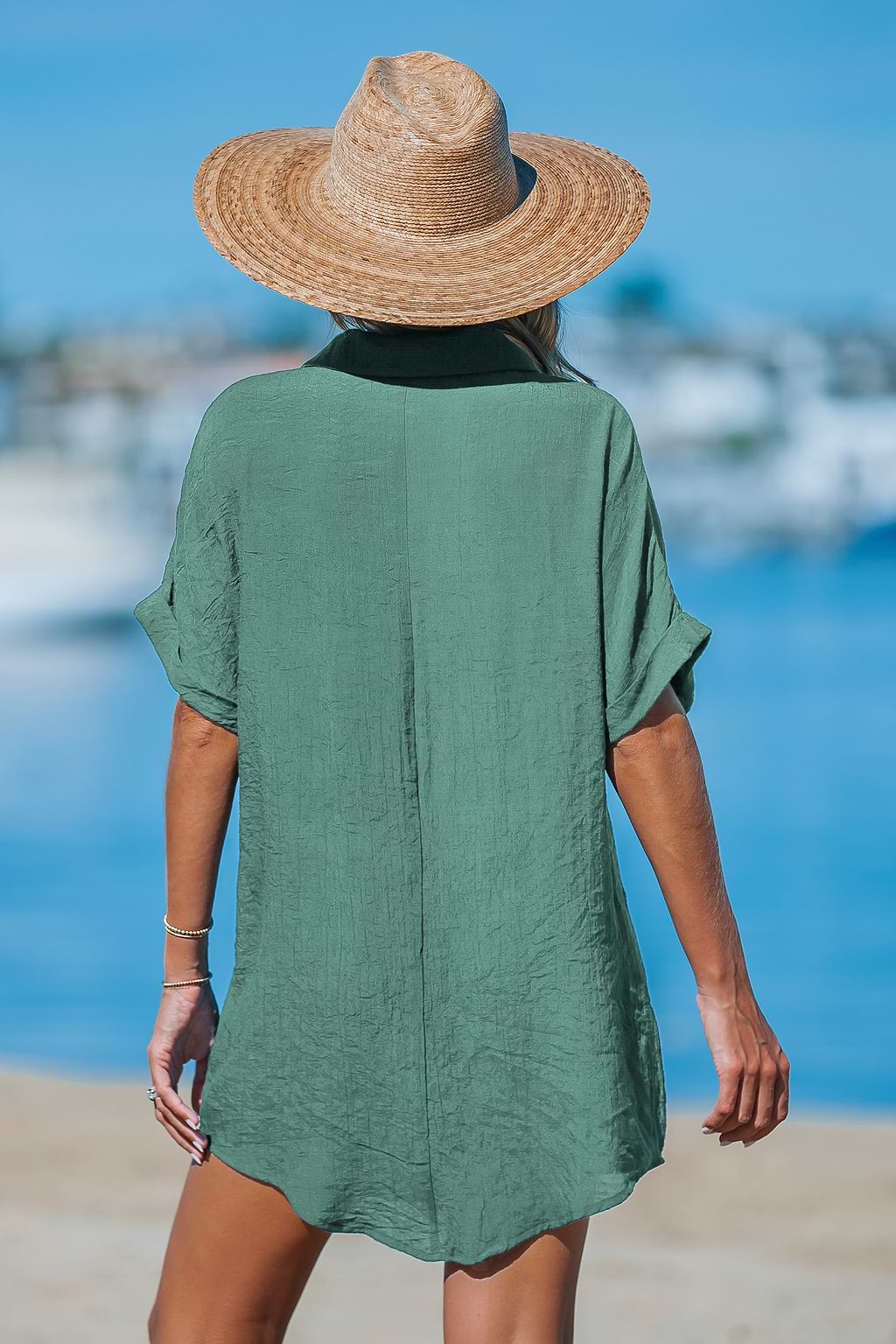 Coral Shores Green Cover-Up Mini Dress