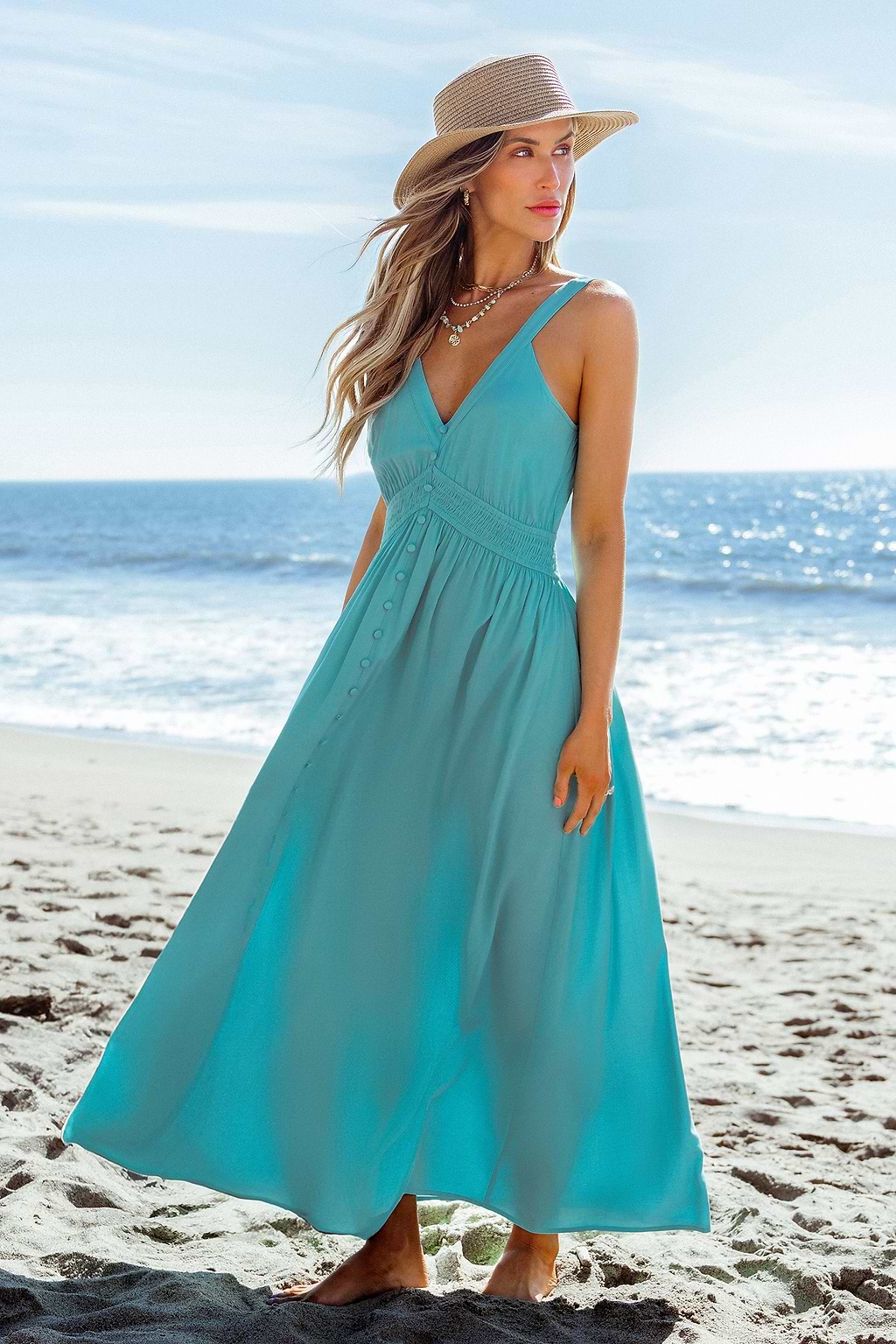 Dream Weaver Aqua Maxi Dress