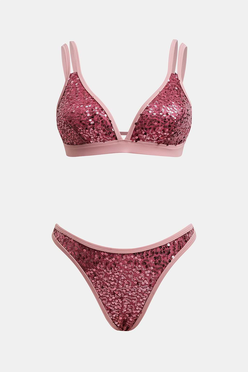 Glistening Bonfire Pink Bikini Set