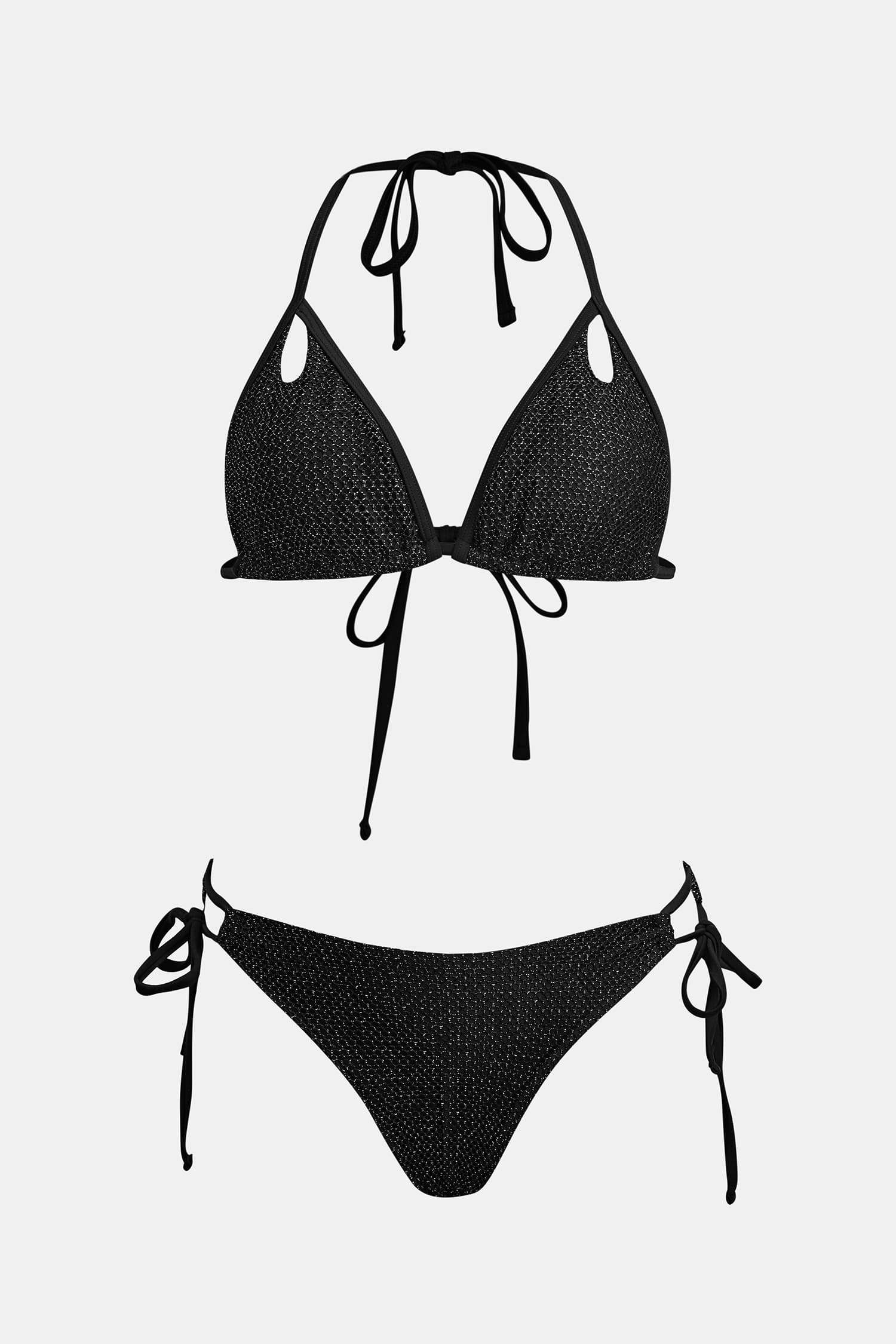 Obsidian Glow Black Bikini Set