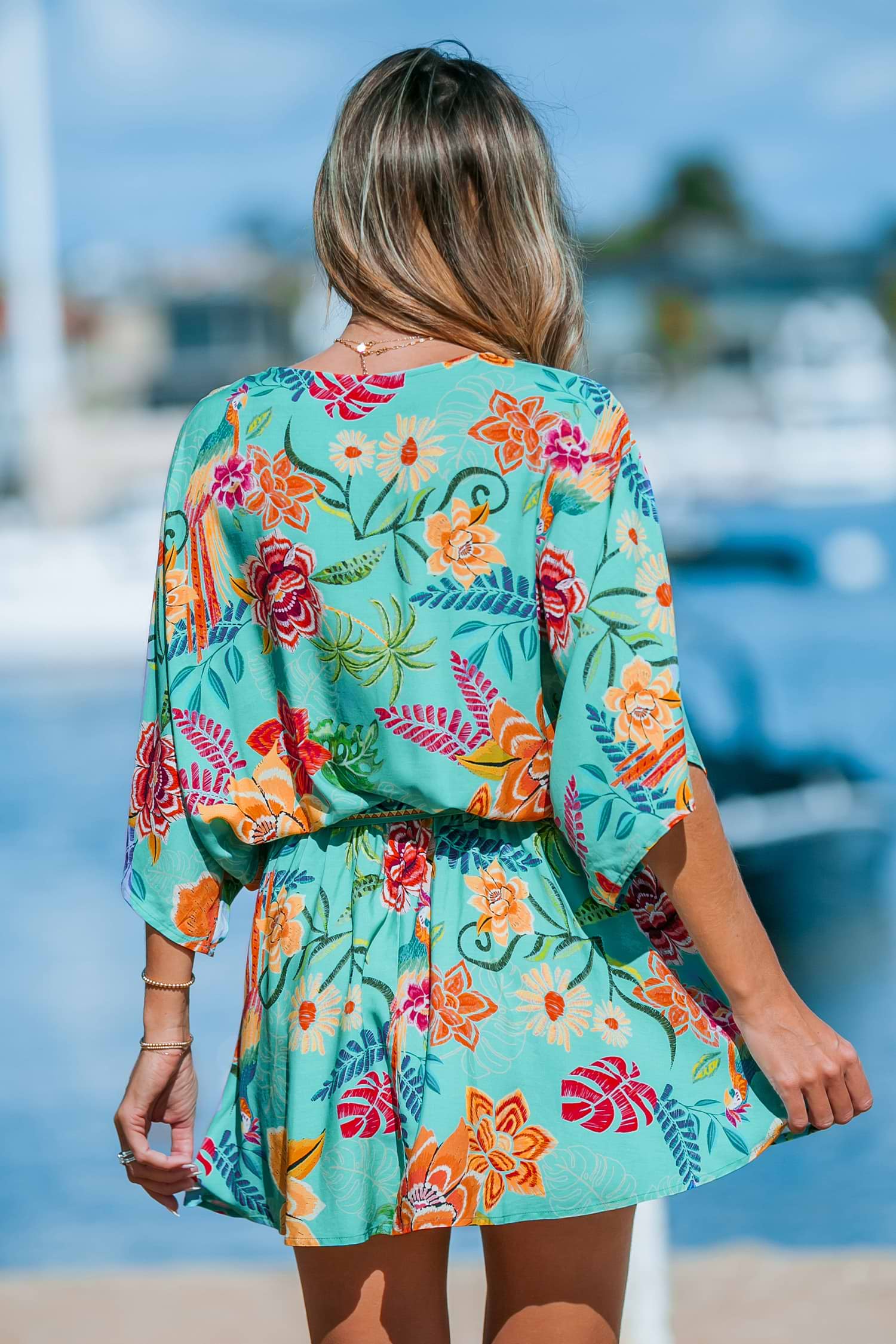 リムアームComfortable summer dress Atizon Casual Summer T Shirt Dress for Women V Neck Swing