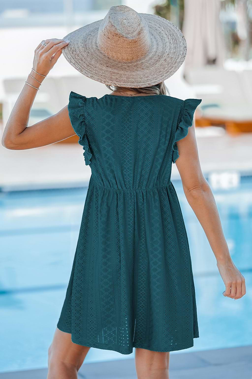 Coastal Whimsy Green Cover-Up Mini Dress