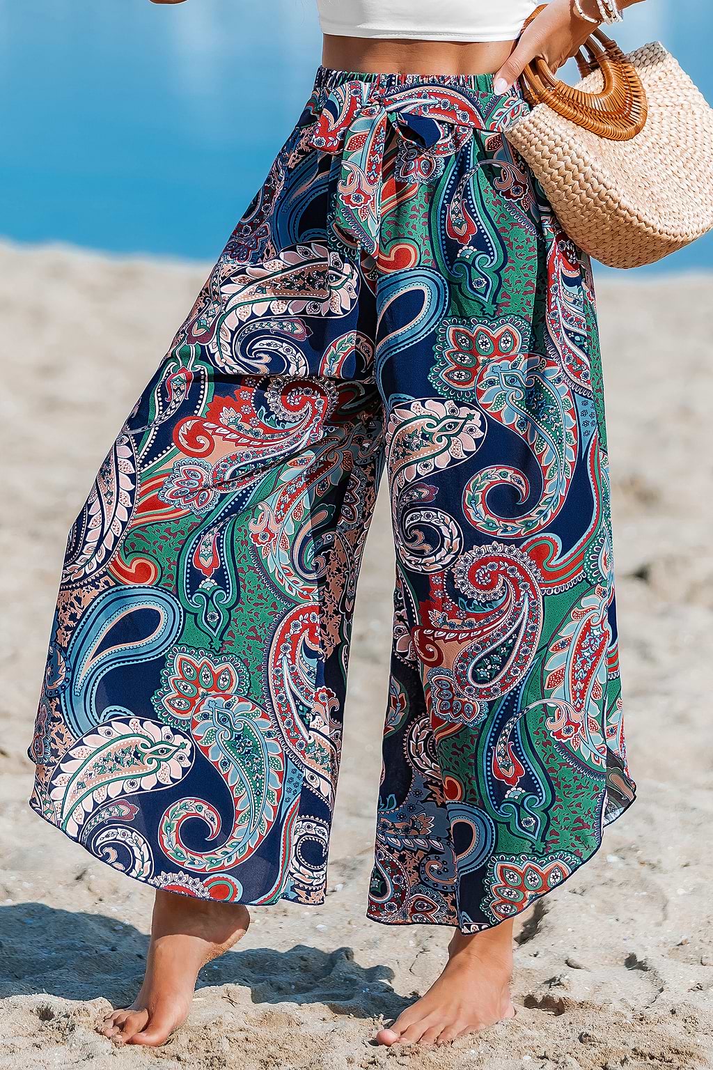 Boho Tulip Paisley Cover-Up Pants