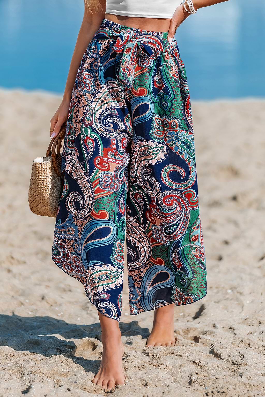 Boho Tulip Paisley Cover-Up Pants