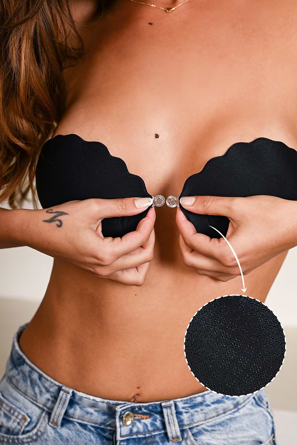 Luxe Comfort Black Adhesive Bra