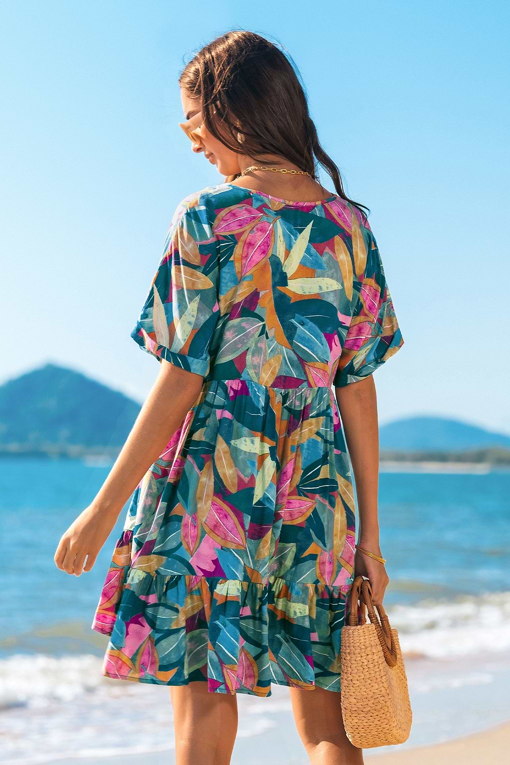 Moody Tones Floral Mini Dress