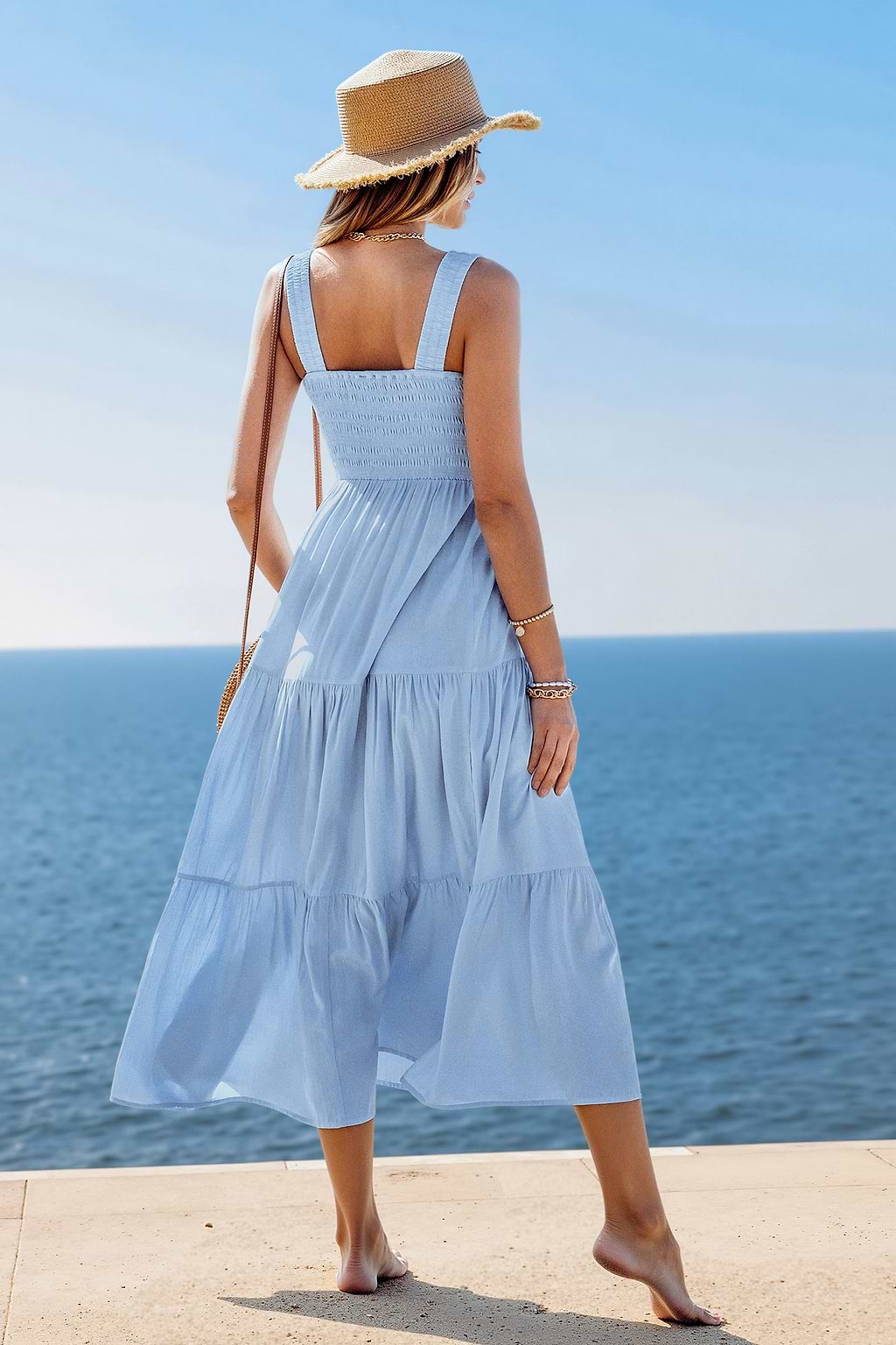 Skyline Serenity Smocked Maxi Dress