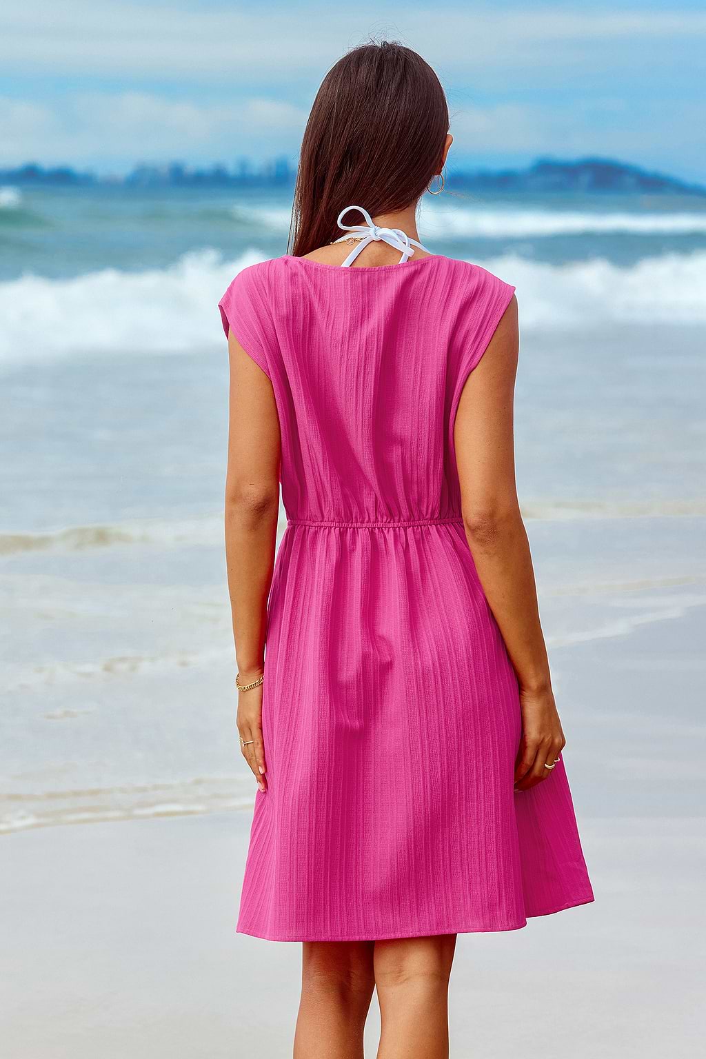 Radiant Dreams Pink Cover-Up Mini Dress