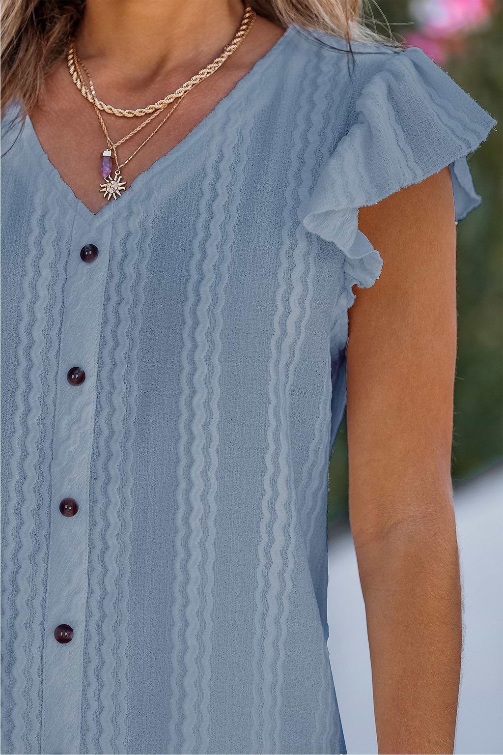 Daydreamer Eyelet Blue Top