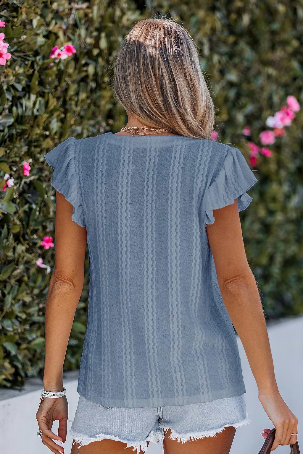 Daydreamer Eyelet Blue Top