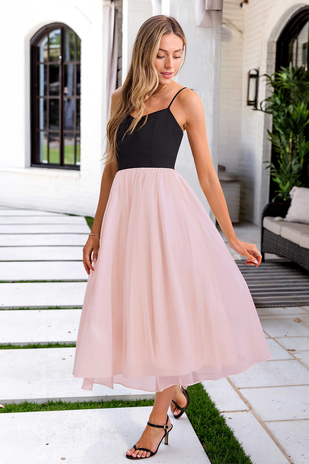 Abito midi bicolore Cosmopolitan Stroll