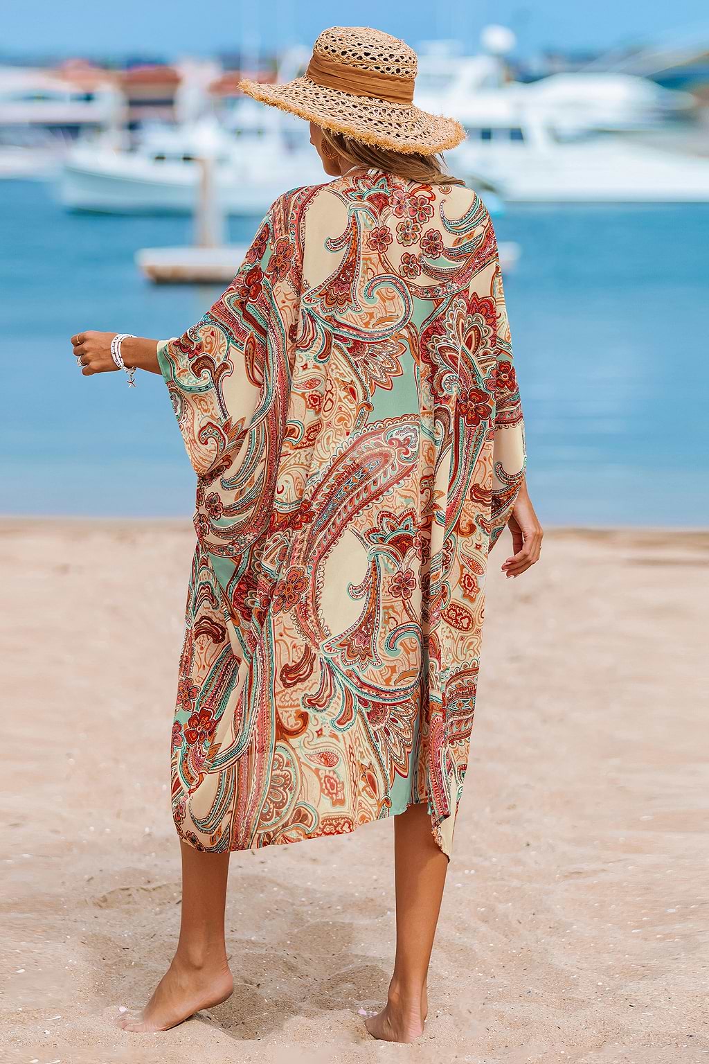 Golden Meadow Paisley Cover-Up Kimono