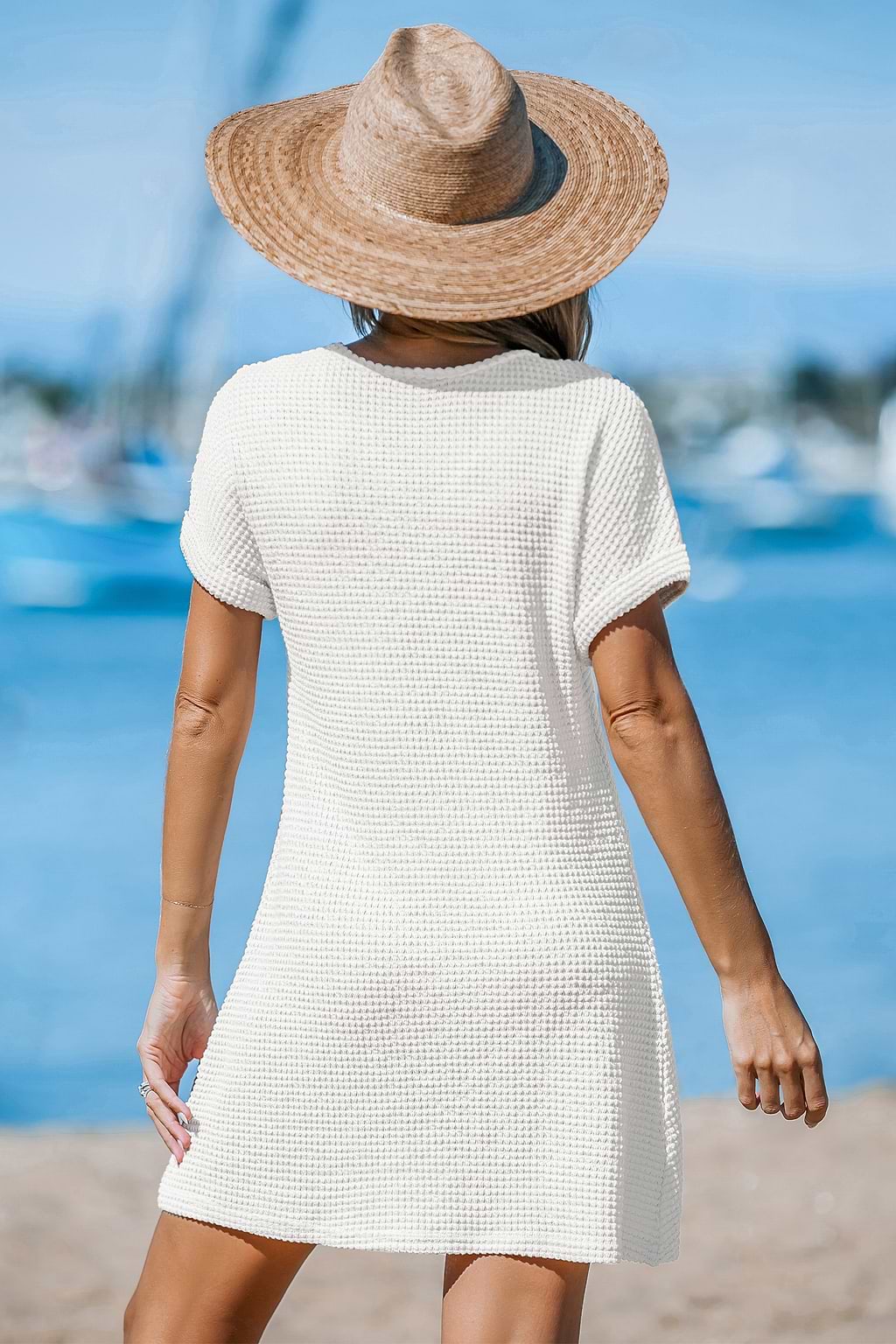 Comfy Lounge White Cover-Up Mini Dress