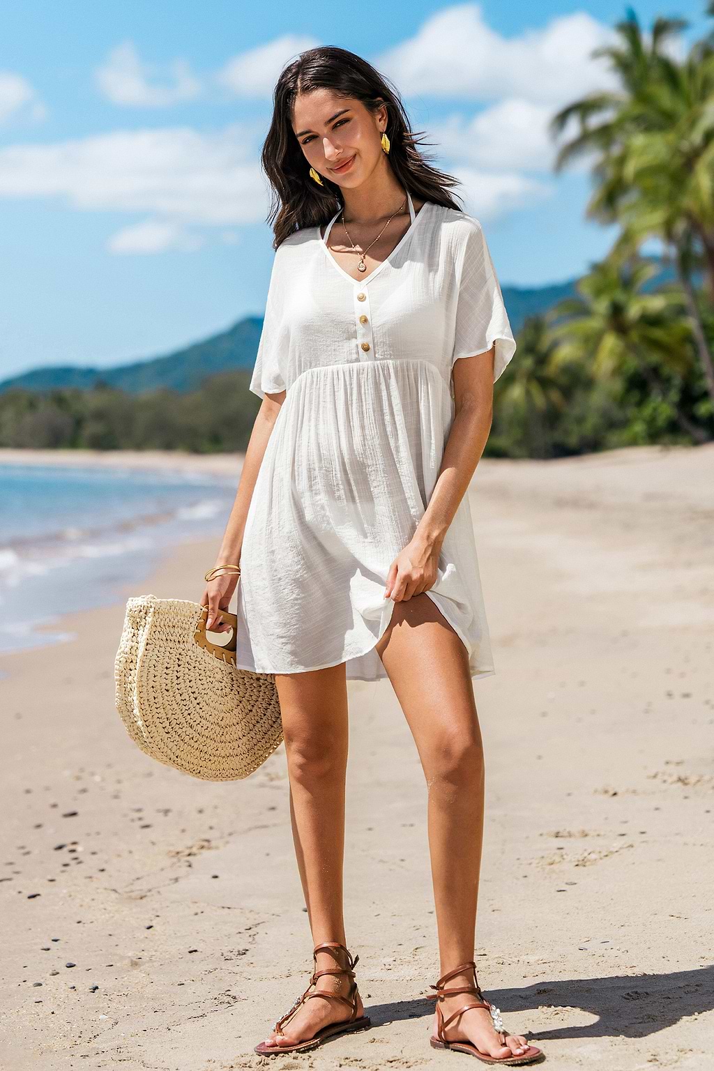 Summer Dream White Cover-Up Mini Dress