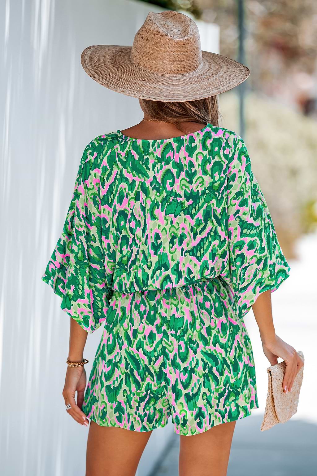 Lace Up Leopard Print Romper