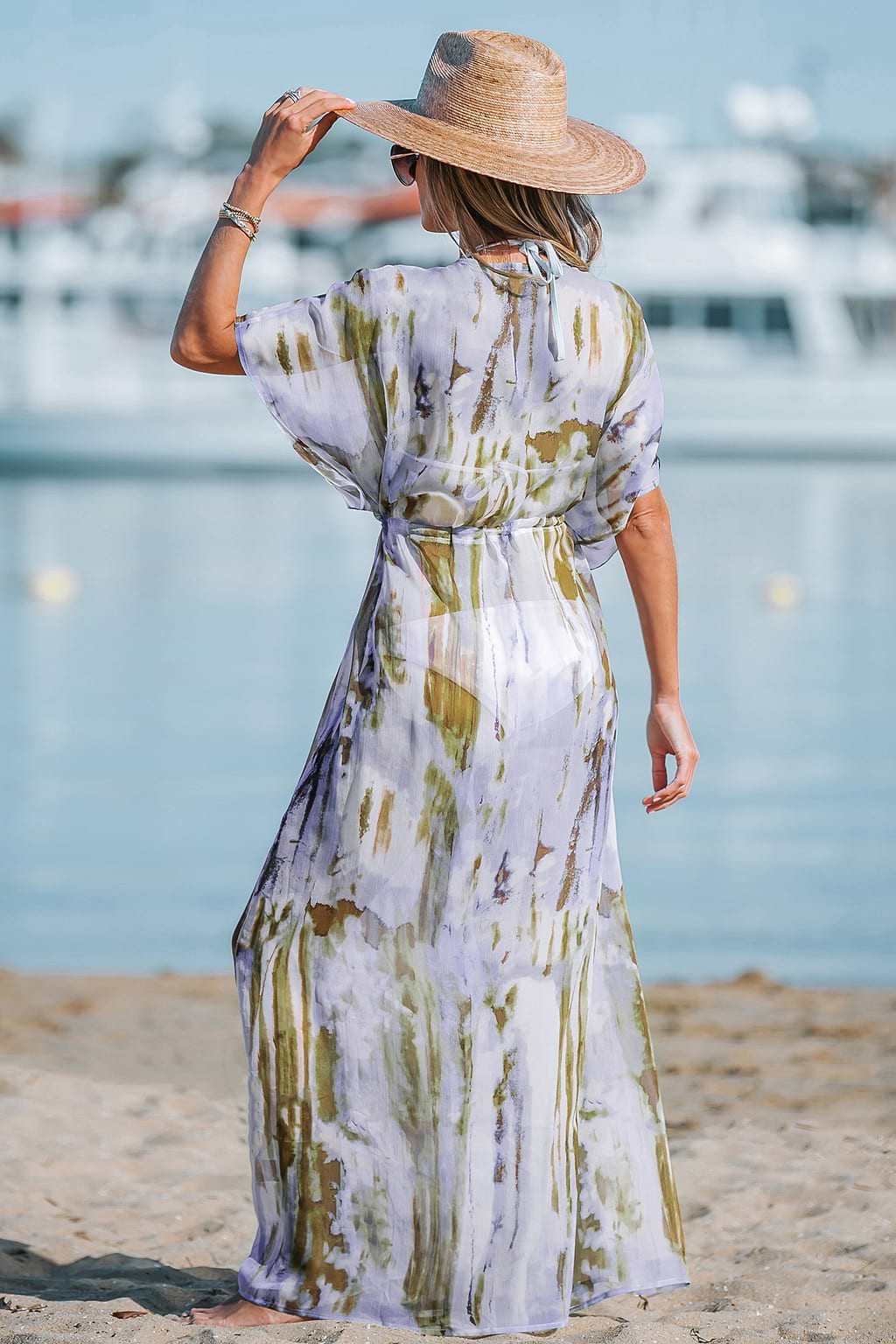 Desert Mirage Ombre Wash Cover-Up Maxi Dress