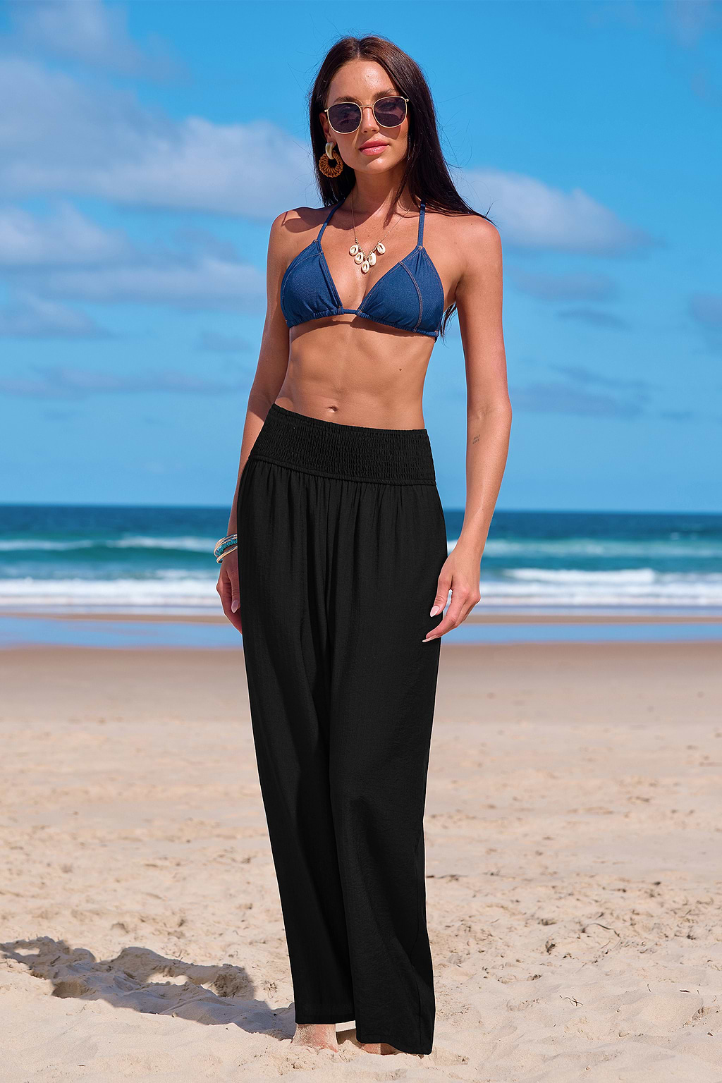 Night Shadow Black Cover-Up Pants