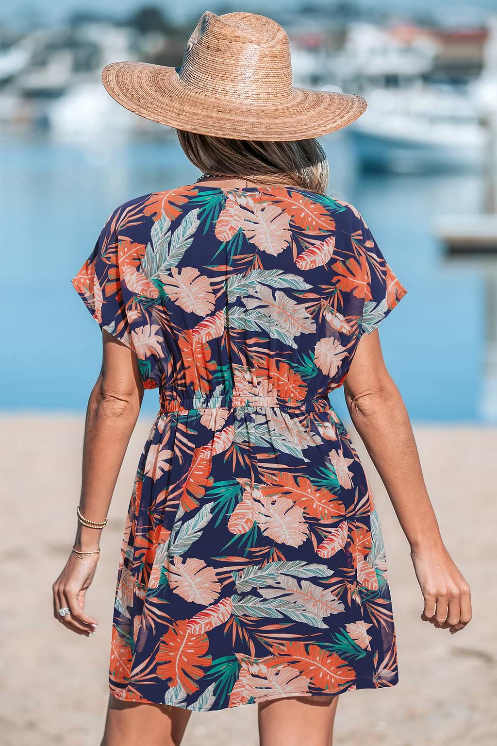 Wild Tropics Floral Cover-Up Mini Dress