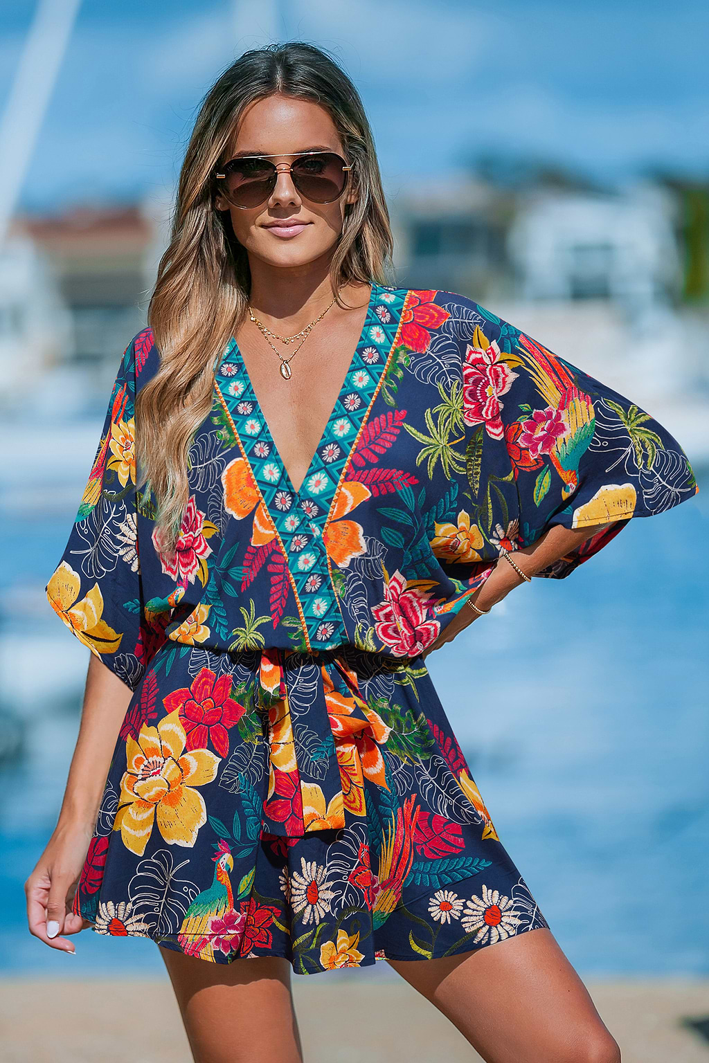 Lagoon Moon Floral Mini Dress