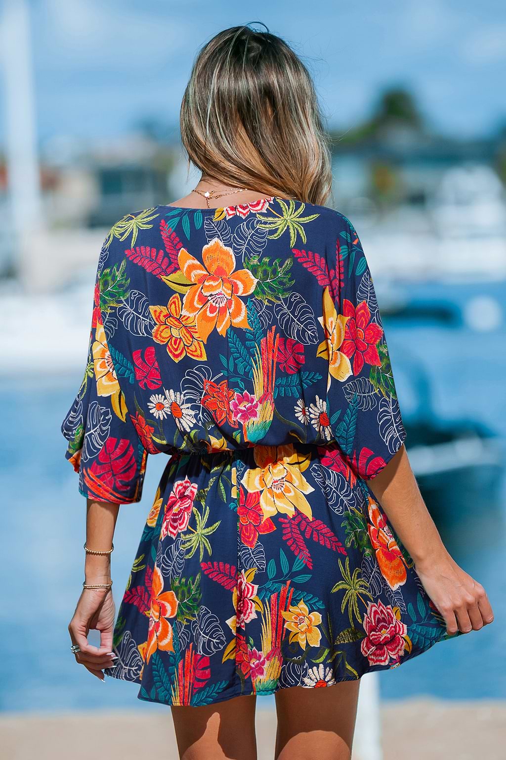 Lagoon Moon Floral Mini Dress
