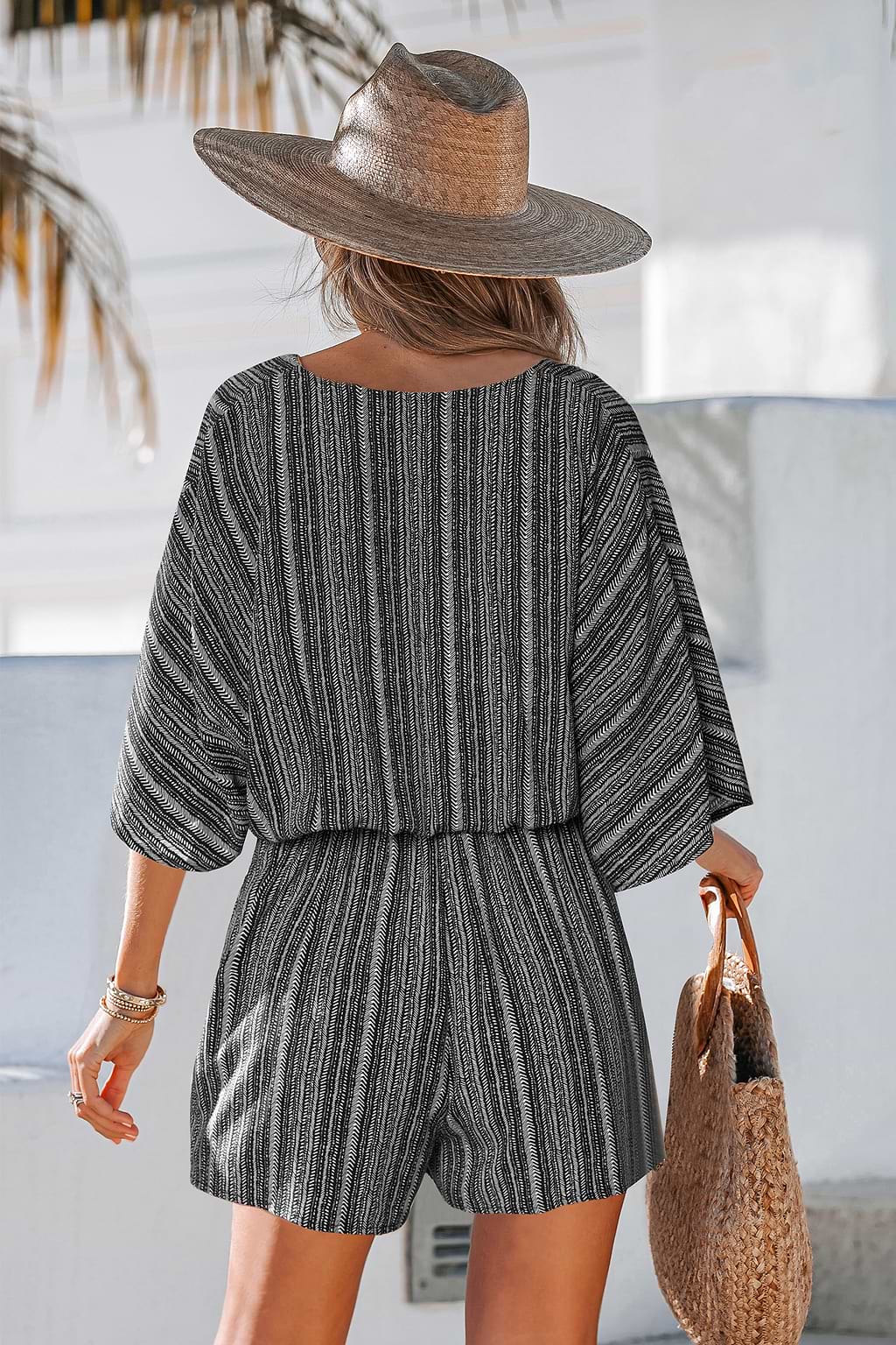 Boho Weave Striped Playsuit