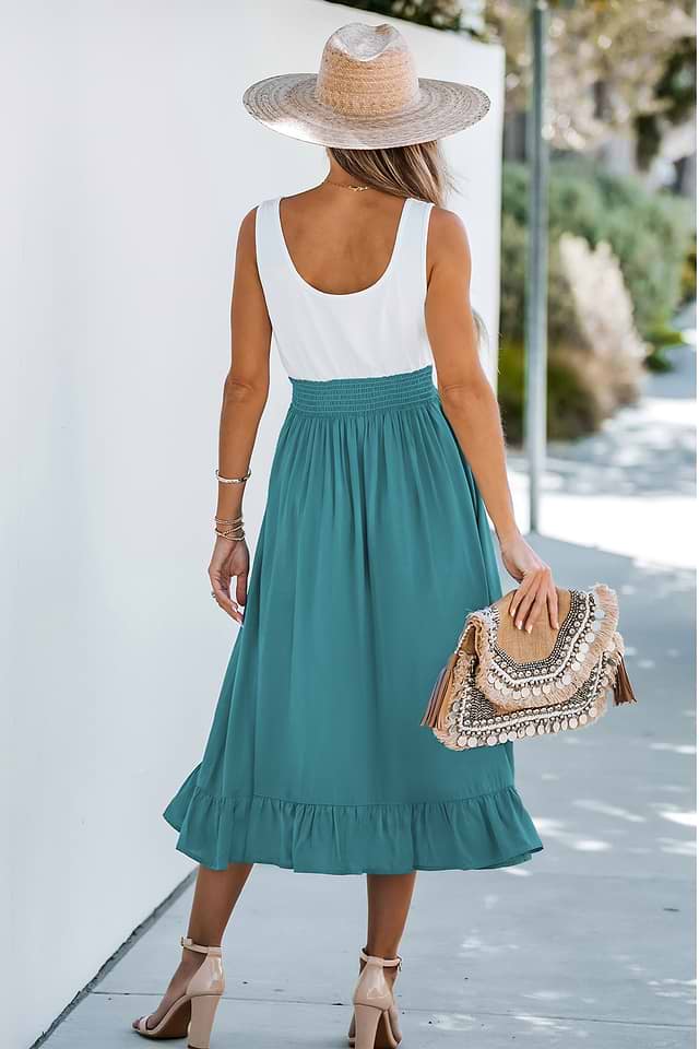Soft Fern Two-Toned Midi Dress | Flattering & Fun | Cupshe Soft Fern Two-Toned Midi Dress | Flattering & Fun | Cupshe