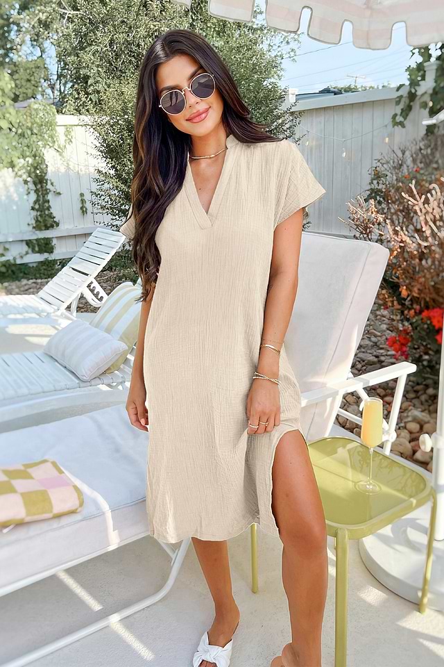 beige midi dress outfit Beige Midi Dress with Beige Dress Outfits (21 ideas & outfits)