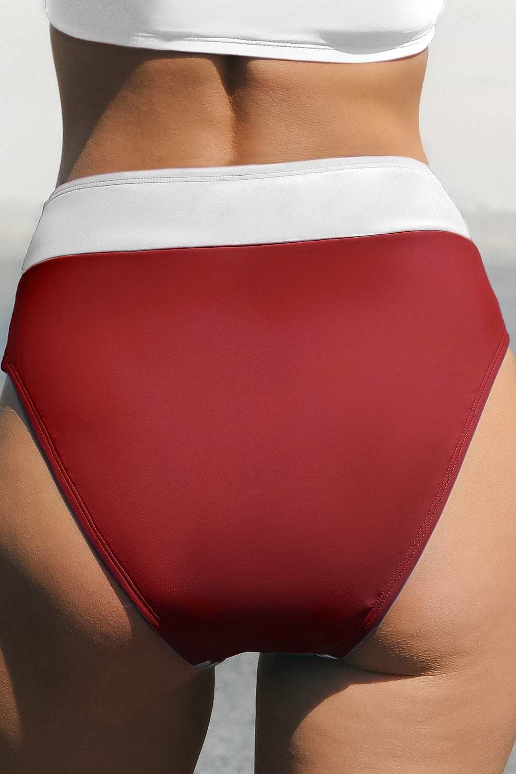 Stitched High Waist Bikini Bottoms
