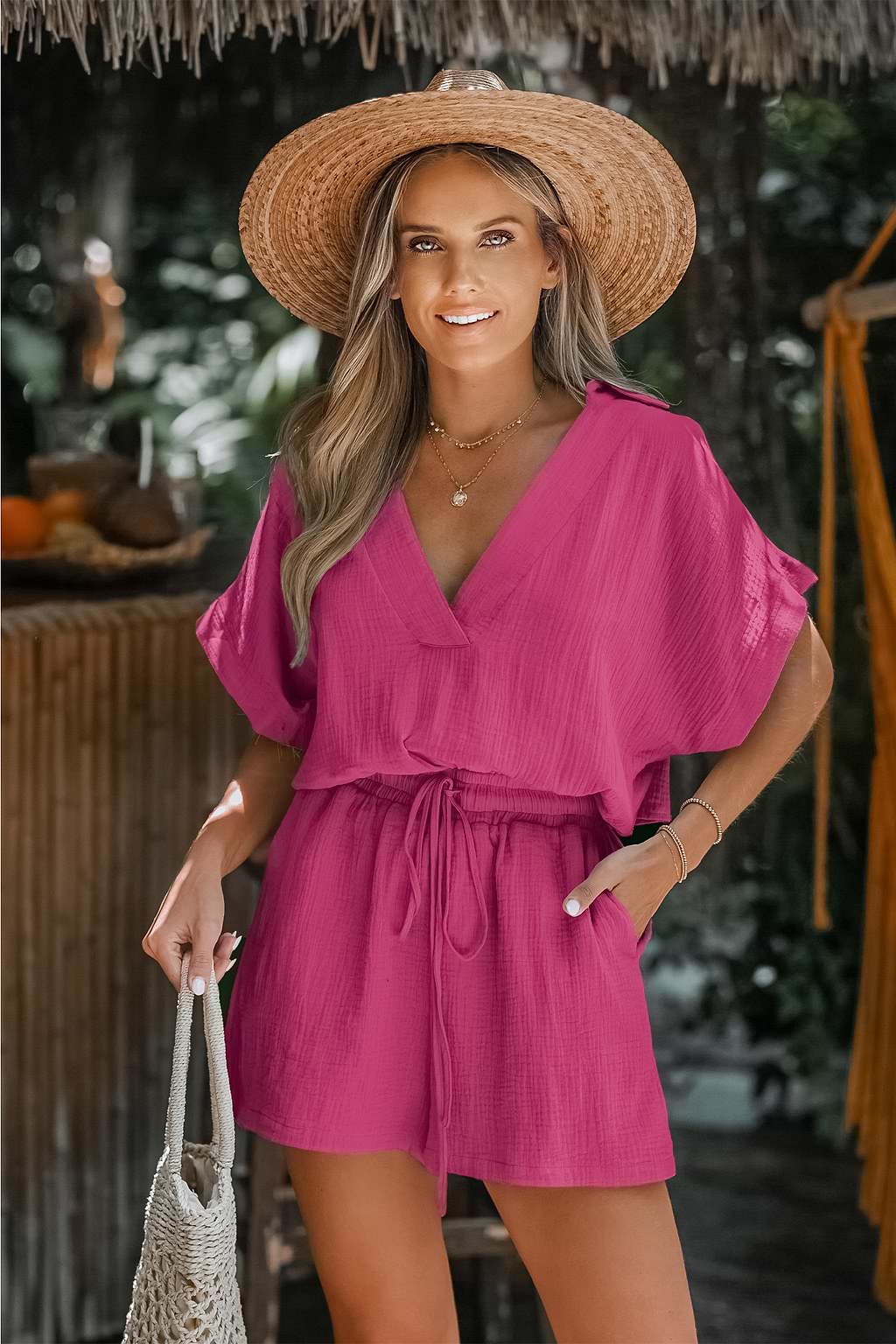 Sunset Blush Pink Romper