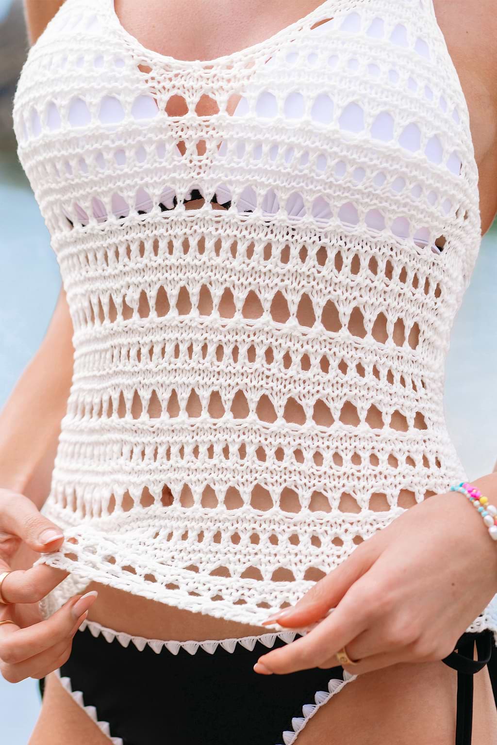 Ocean Glow Beige Cover-Up Top