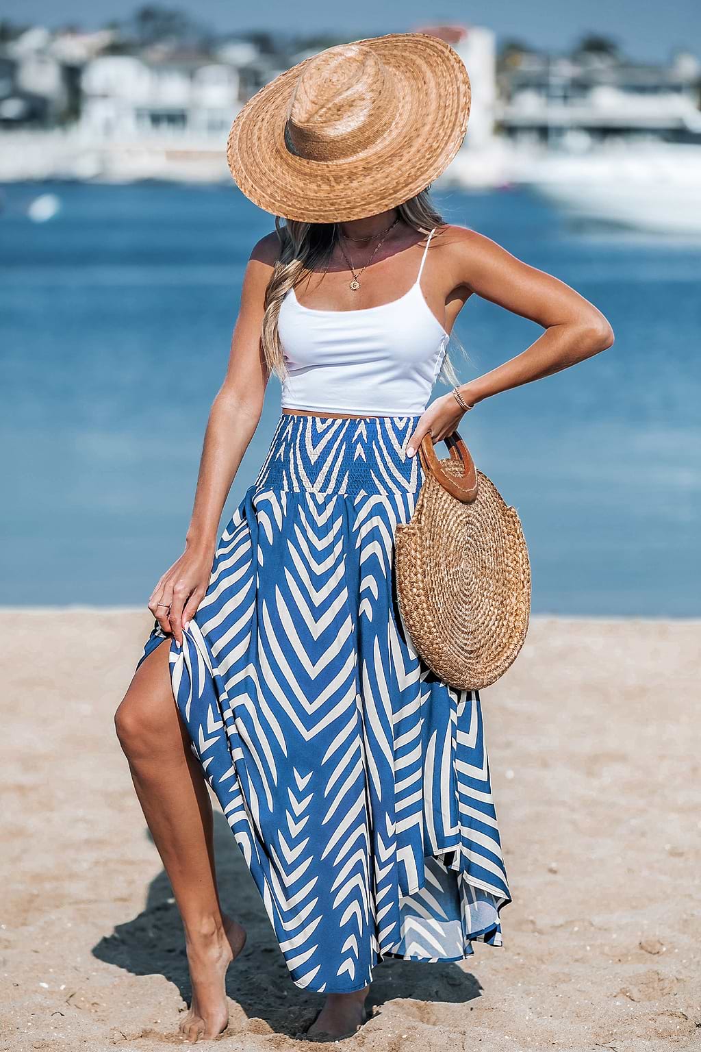 Summer Getaway Abstract Midi Skirt