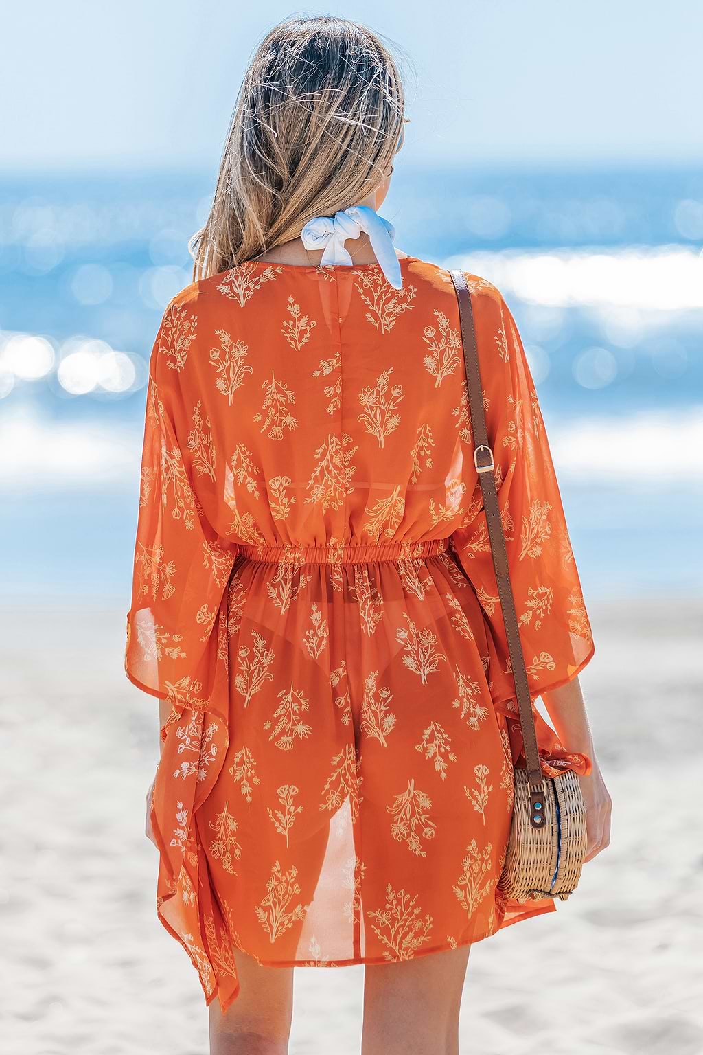 Desert Bloom Floral Cover-Up Mini Dress