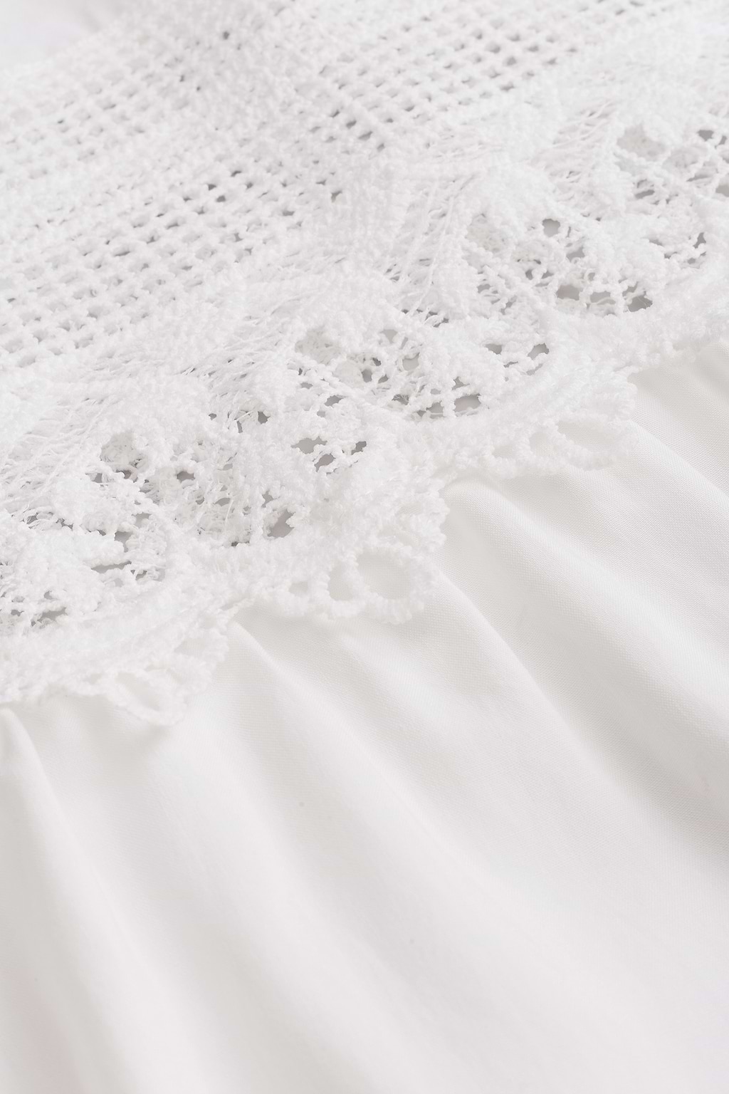 Lace-Trim Cami Straps White Maxi Dress