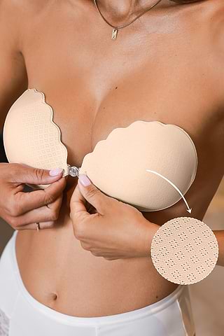 Soutien-Gorge Silicone Adhésif Invisible - Sans Bretelles Dos Nu - Push-Up Réutilisable