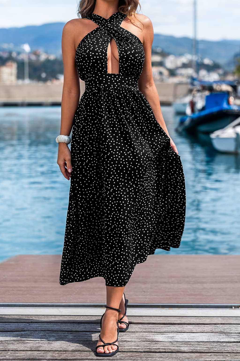 Classic Darling Polka Dot Maxi Dress