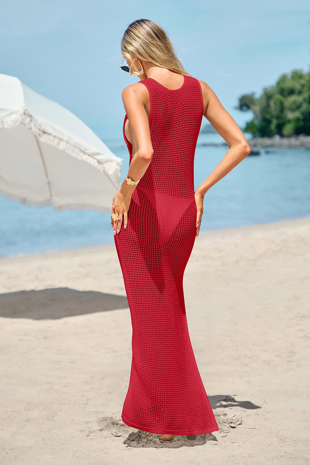 Cabana Dreams Red Cover-Up Maxi Dress