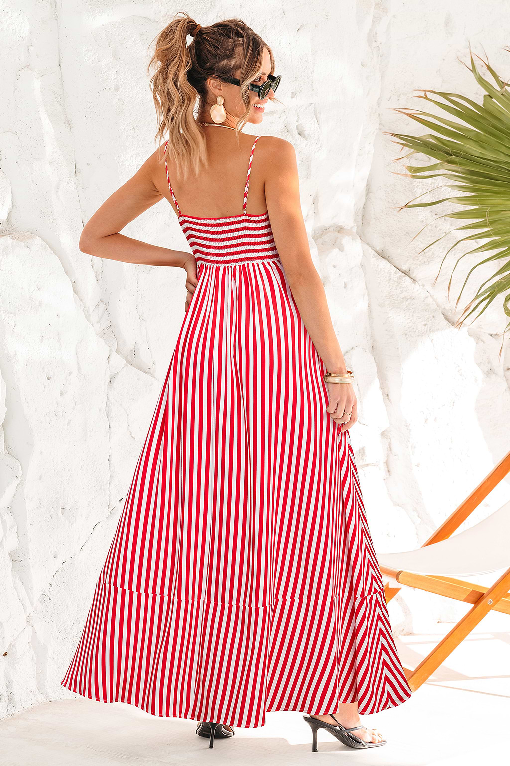 Polished Retreat Striped Maxi Dress