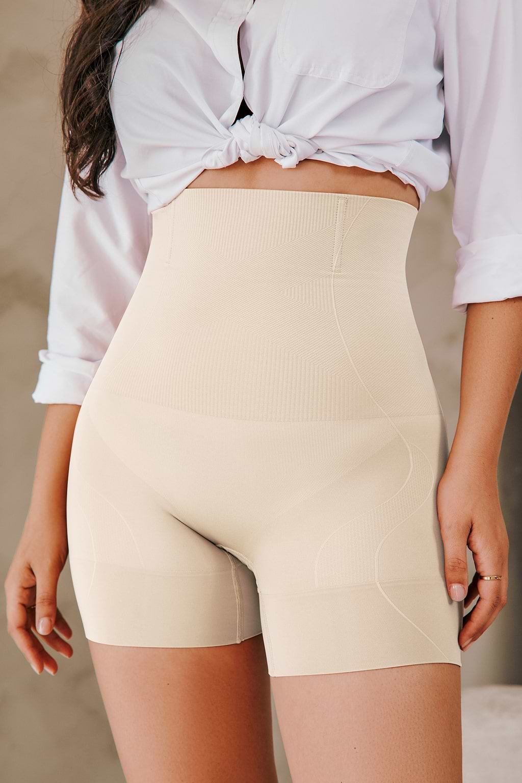 Beige High-Waist Shapewear-Hose