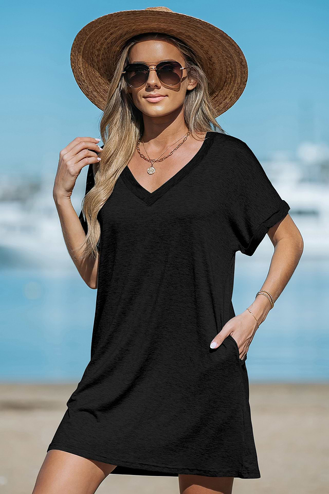 Stealth Mode Black Mini Dress