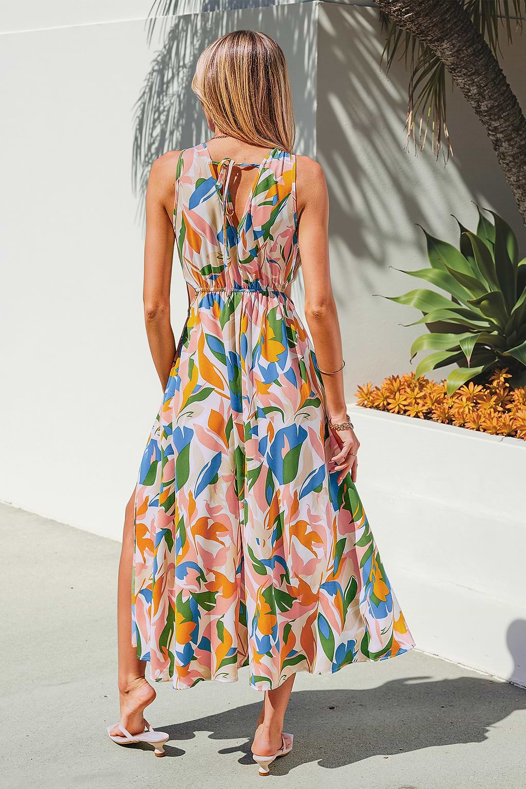 Artful Breeze Tropical Maxi Dress