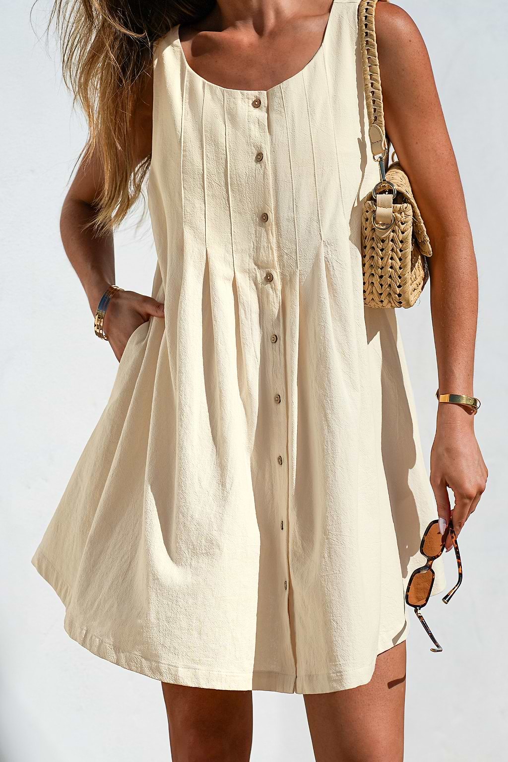 Vestido mini beige Pure Skies