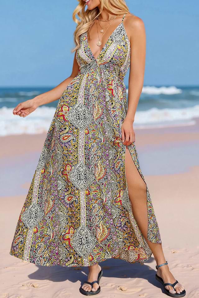 flowy dress from the island Black & White Floral Print Maxi Dress - All Dresses main image 1