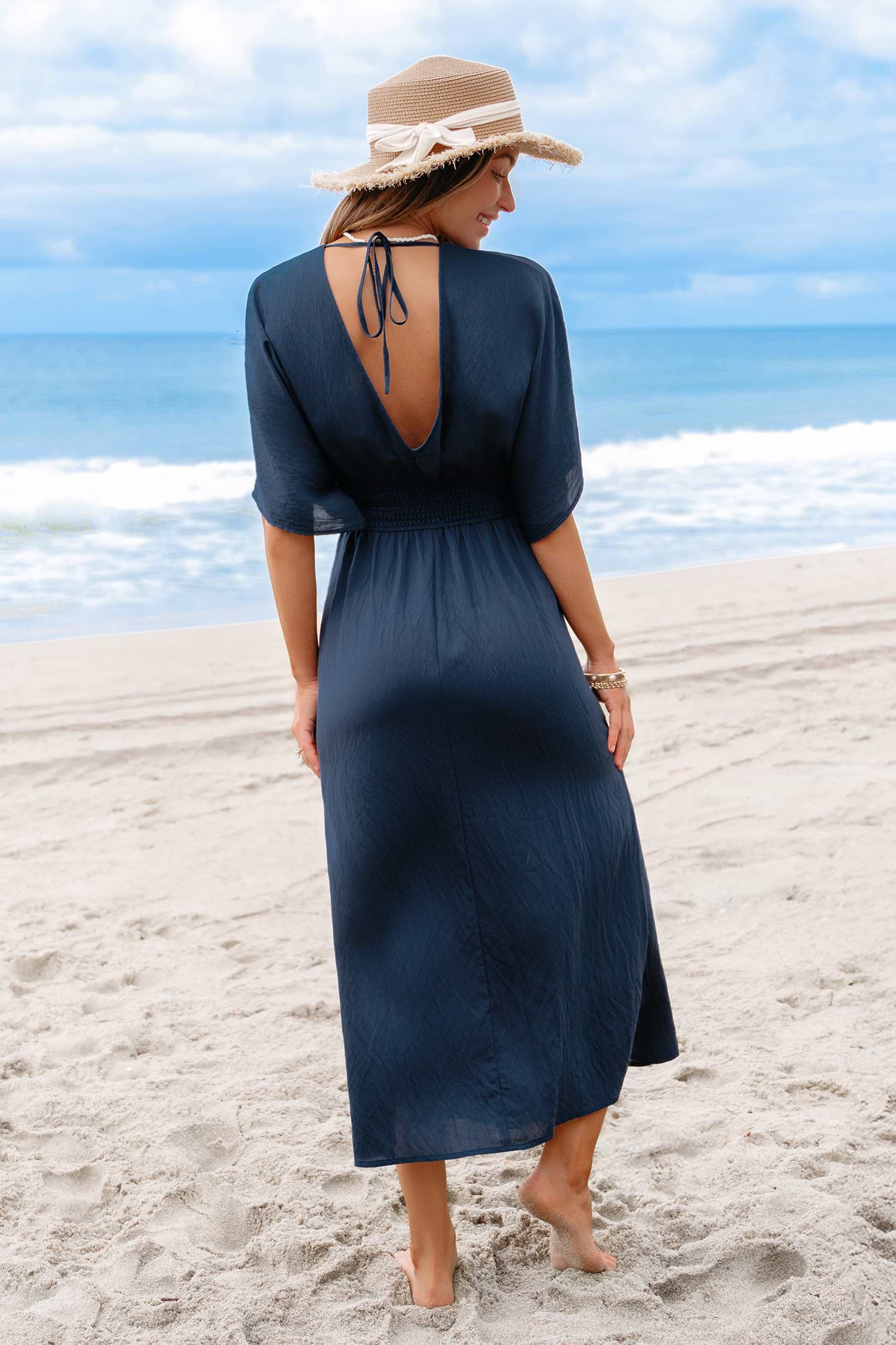 Midnight Bliss Navy Midi Dress