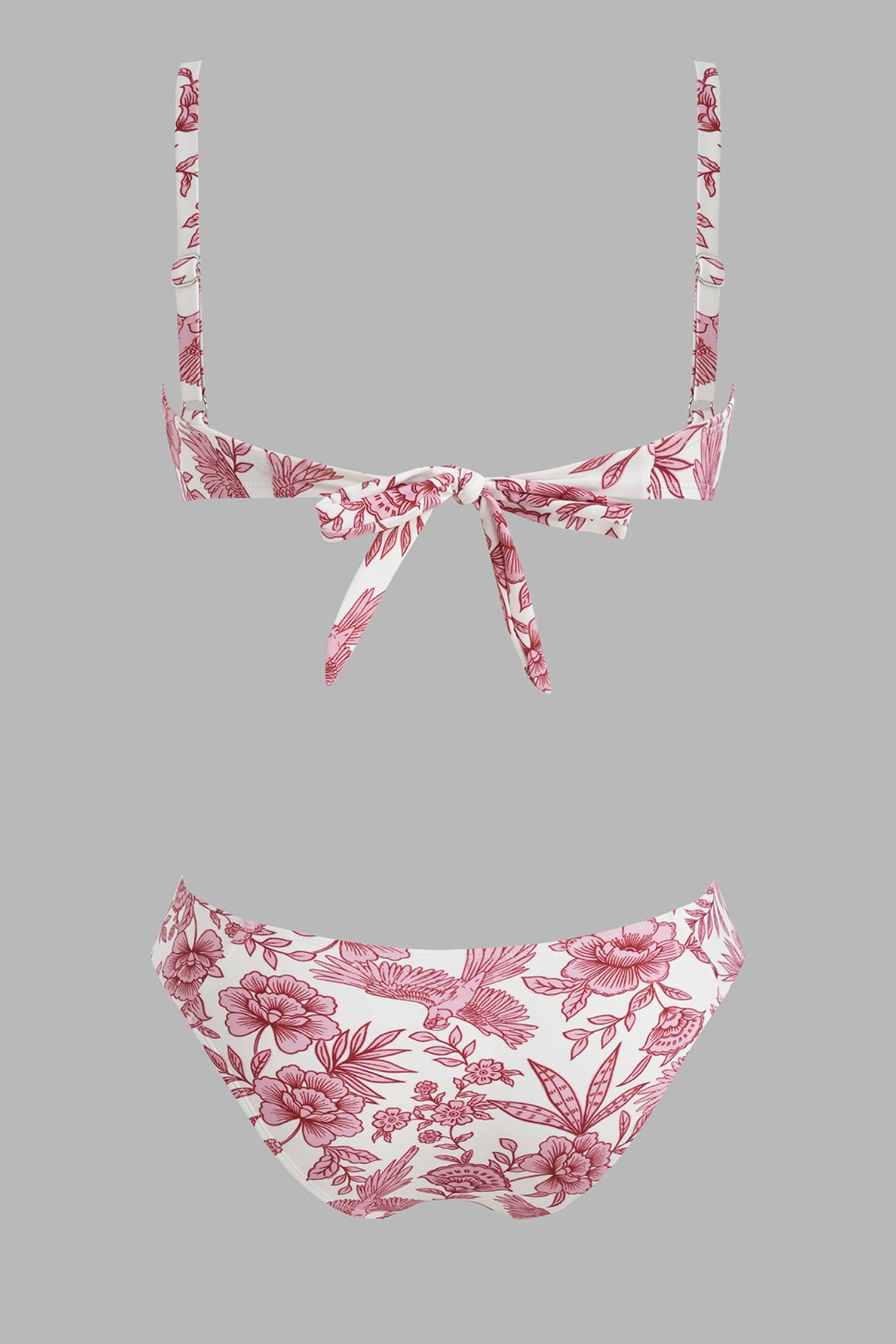 Ruby Petals Floral Bikini Set