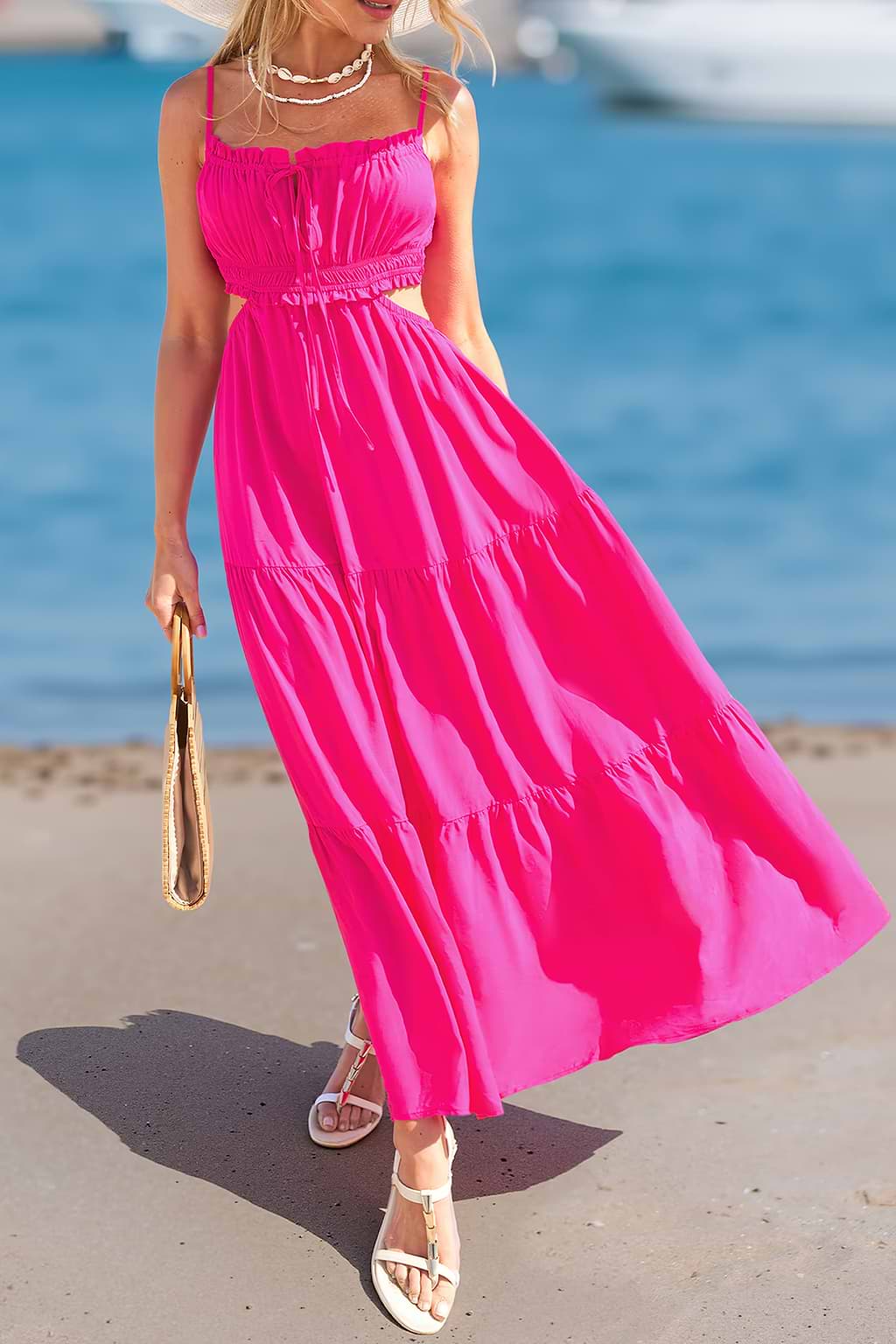 Flamingo Tide Pink Maxi Dress