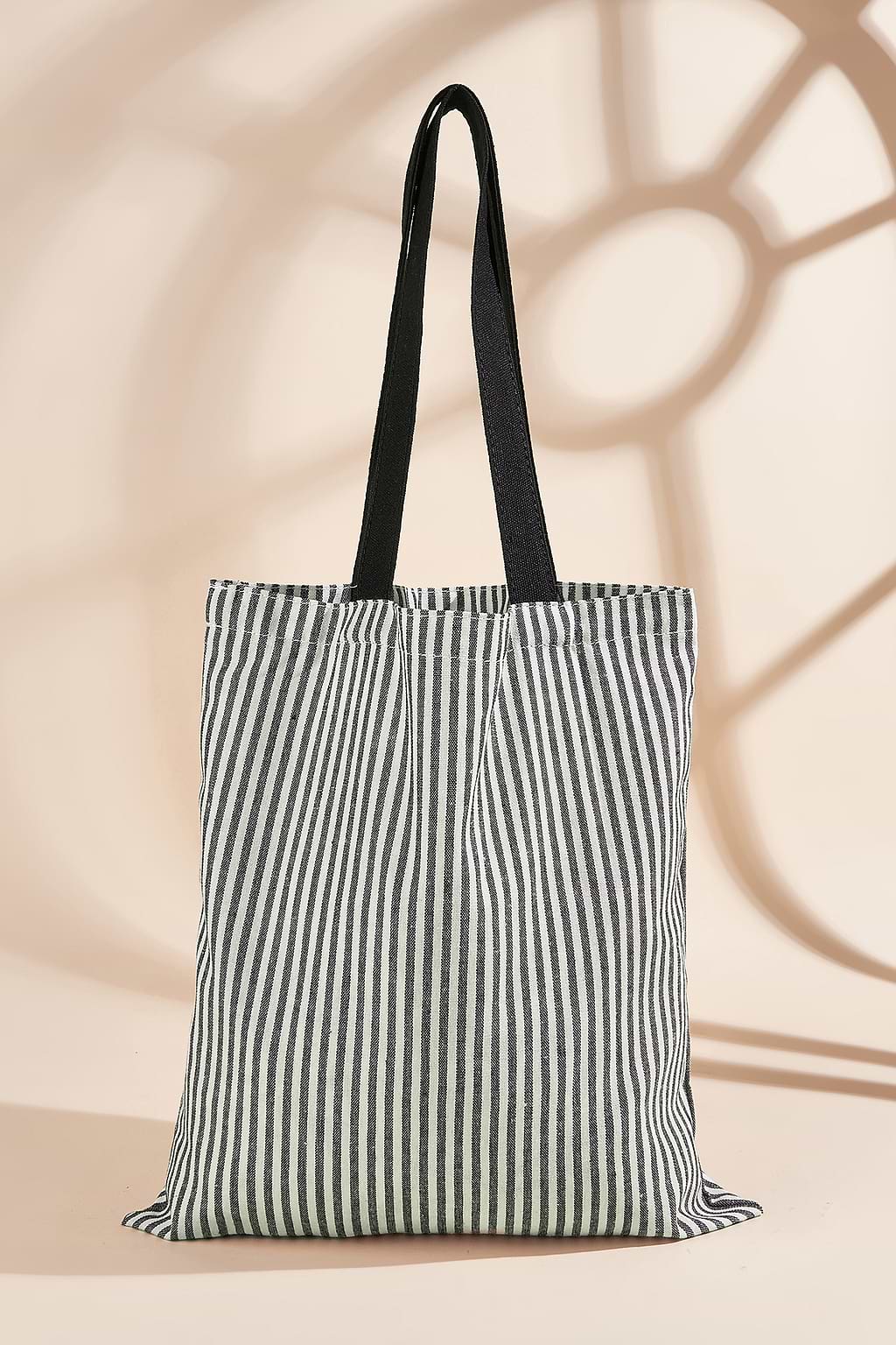 Gestreepte rechthoekige draagtas
