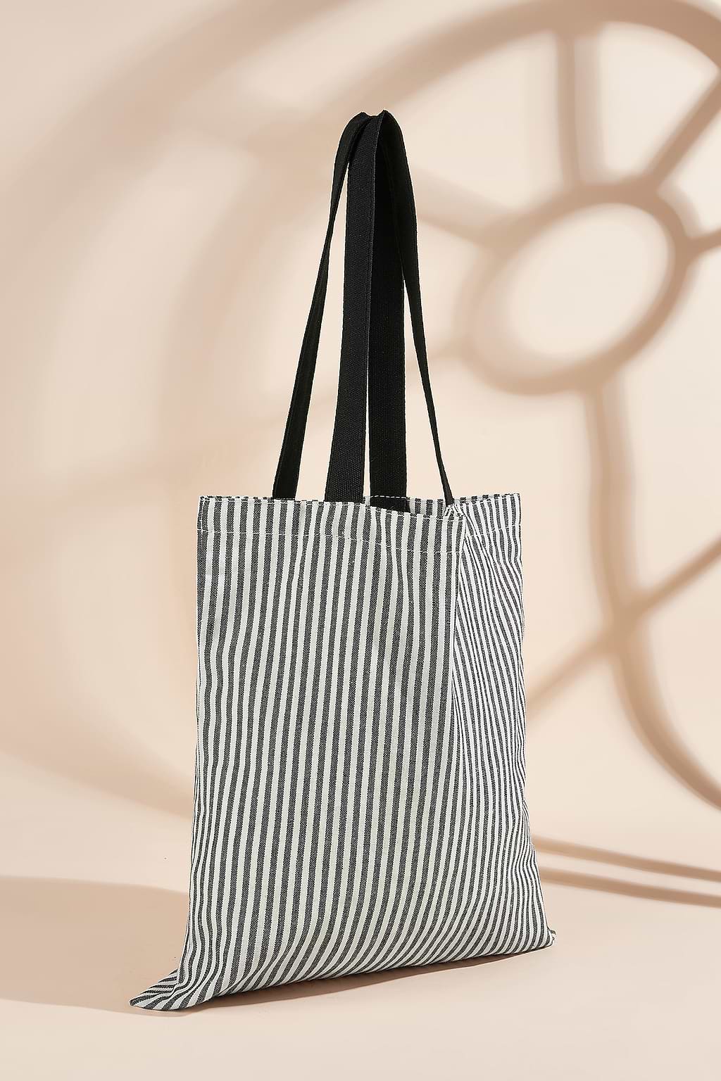 Gestreepte rechthoekige draagtas