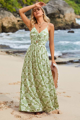 Klingel Damesmode Jurken Jurk Dames Zomer Boho Stijl Maxi Katoen