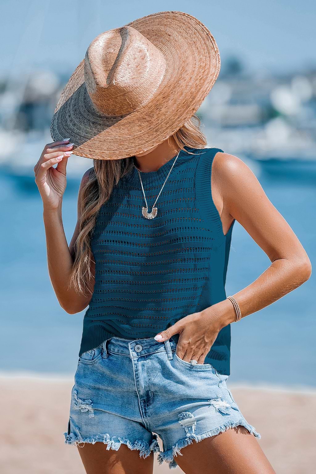 Blue Skies Ahead Aqua Cover-Up Top