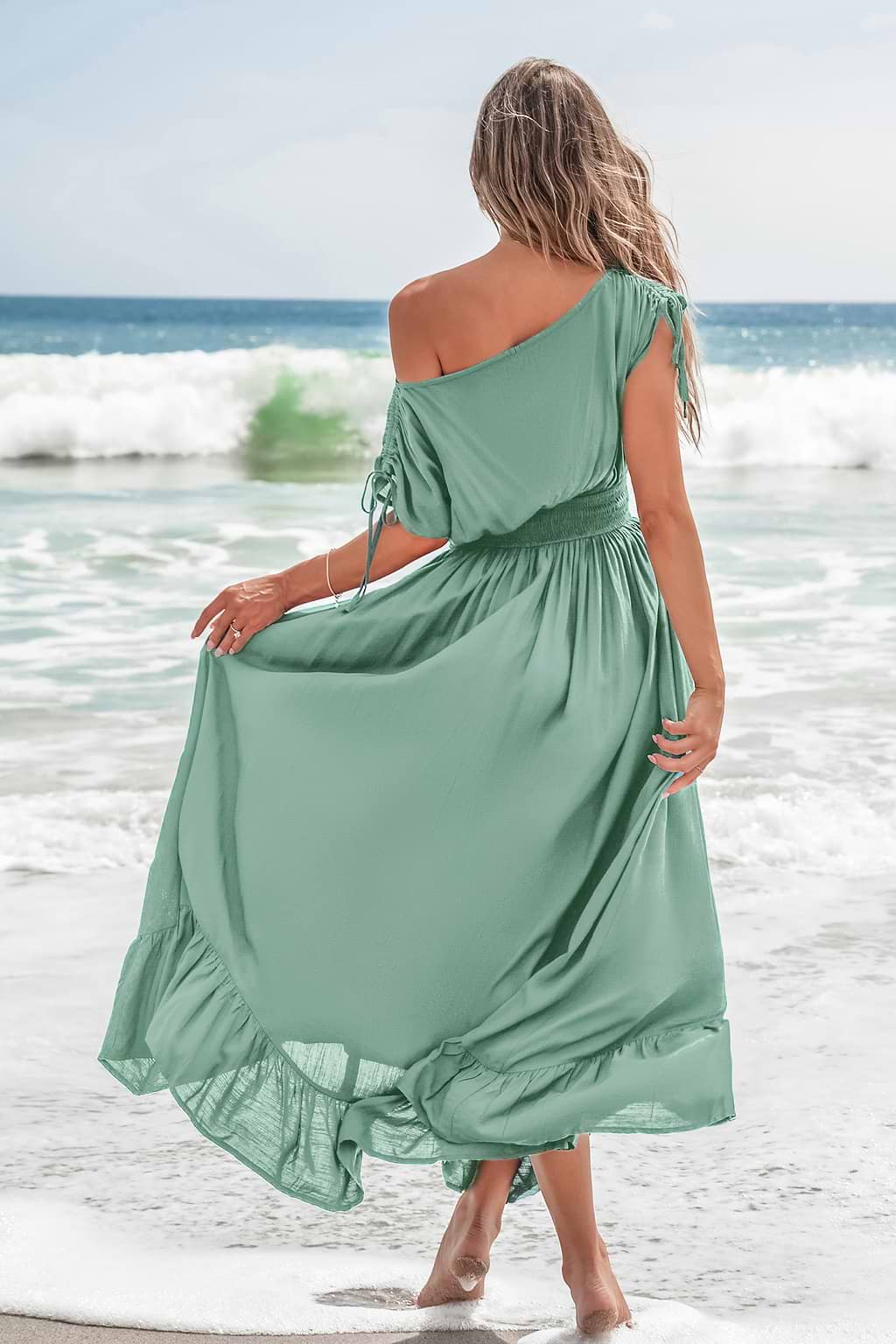 Light Steps Green Maxi Dress